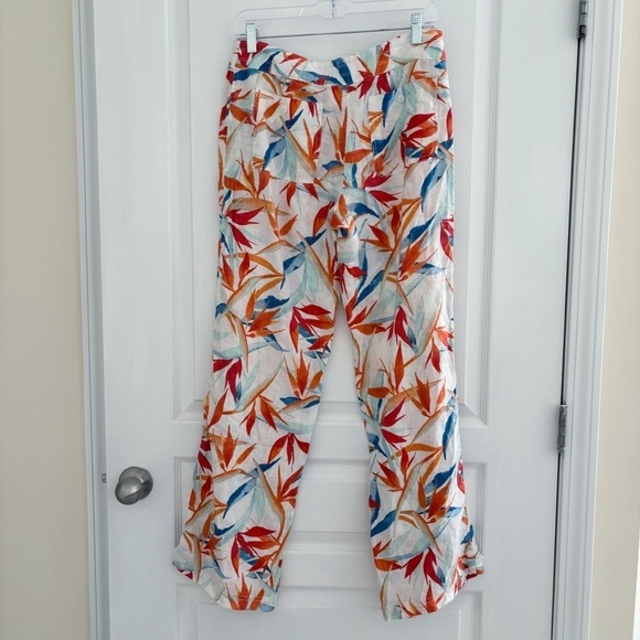 Tommy Bahama Linen Palms Bird of Paradise Pants Sz 4 Drawstring - Picture 4 of 8